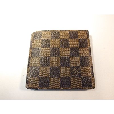 画像1: LOUIS VUITTON ダミエ 二つ折り財布　074